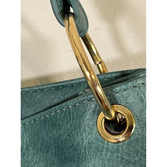 Montana West Bag Blue Leather Metallic Studs Boho Western Retro Classic 80s - Picture 7 of 13